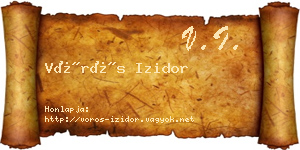 Vörös Izidor névjegykártya